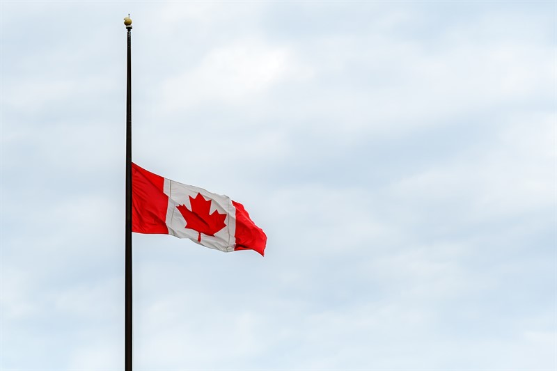 Canada Flag at half mast