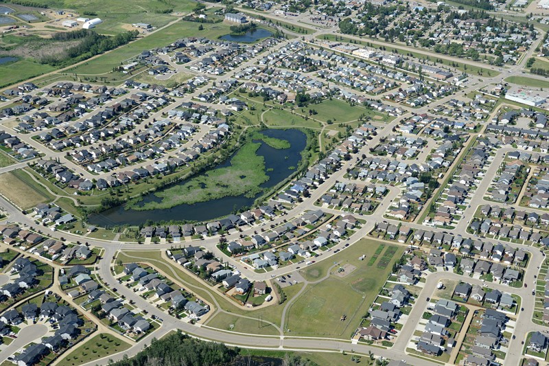 Aerial shot of Blackfalds
